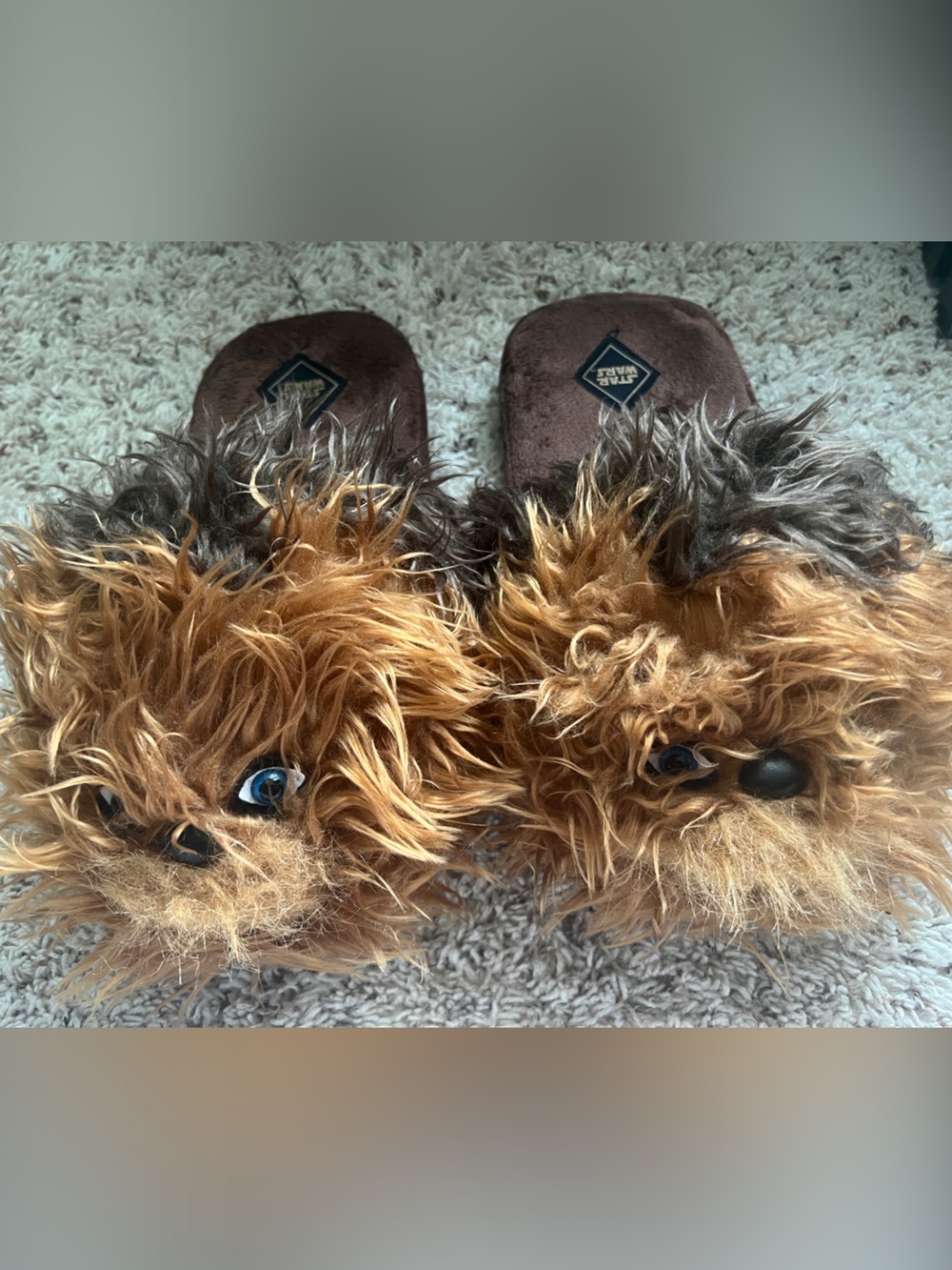 Star Wars Chewbacca Plush Men's Slip-On Slippers in Brown and Black